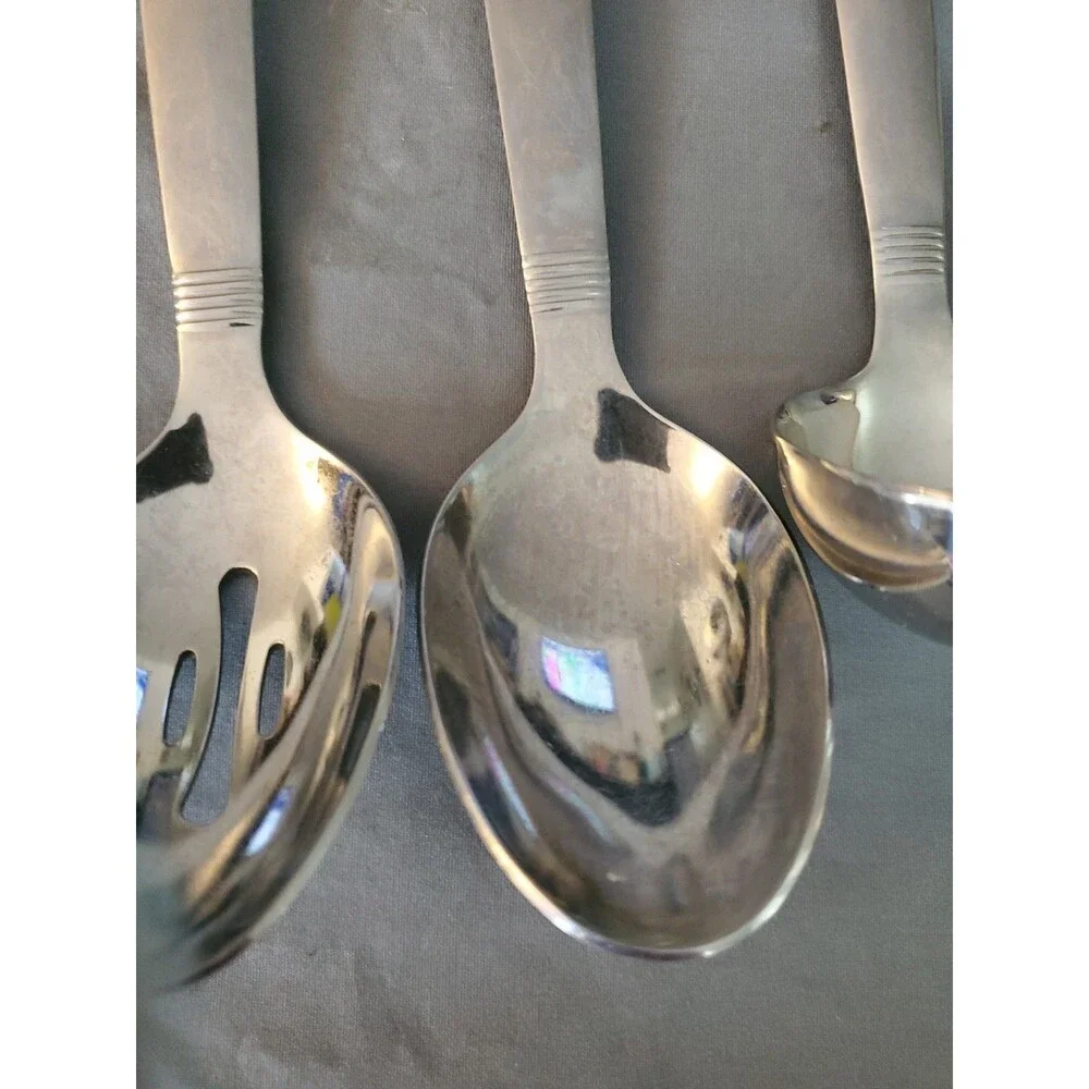 4 Oneida Stainless Steel Serving Spoon Ladle Silverware Flatware Set